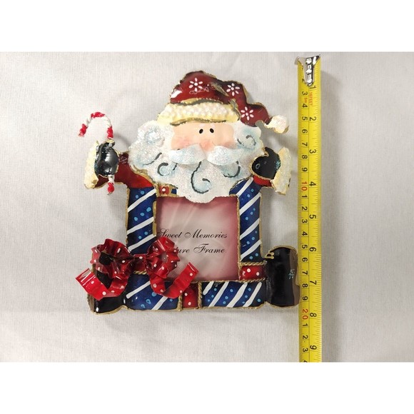 Christmas glitter Santa Metal Photo Frame for small or wallet photo 2.5x2.5 - Picture 8 of 12
